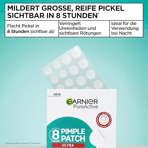Garnier PureActive Hautklar Pimple Patch Ultra XXL Pack, Hydrocolloid Anti-Pickel Patches, Mildert & flacht Pickel in 8 Stunden ab, 44 Stück – Ansicht 2