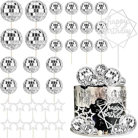 Morofme Disco Ball Cake Decorations Set Cover