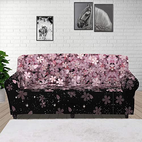 Dreaweet Cherry Blossom Print Slipcover Sofa Cover For Living Room Bedroom, Floral Furniture Protector, Machine Washable Home Decoration Cover #TOP18