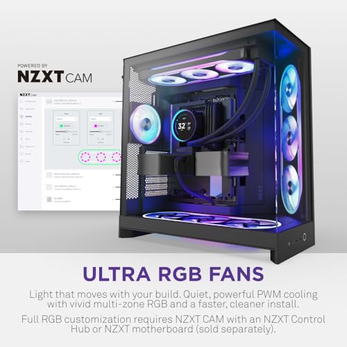 Image of NZXT F120U Ultra - 120mm PWM Multi-Zone RGB Fan - Black