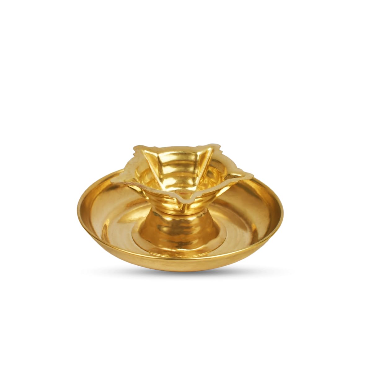 RUDRA CENTRE Panch Aarti Diya with Plate/Oil Lamp for Puja Aarti for Diwali/Navratri Festival & Pooja