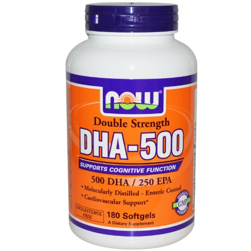 NOW Foods - DHA-500, Double Strength - 500 DHA - 250 EPA - 180 perle