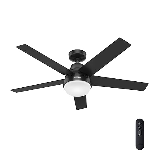 Hunter Fan Company 51314 Aerodyne Ceiling Fan, 52, Matte Black