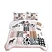 HOSIMA Cow Bedding Set,Farmhouse Comforter Western Country Style Room Decor Aesthetic,Cute Cartoon Farm Animal Pig Cow Horse Twin Bedding Sets for Girls Boys,Pink White Grid Comforter.