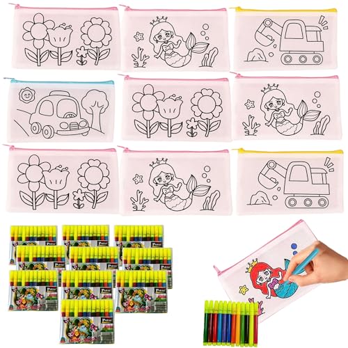 Image of Birthday Popper Birthday Return Gift for Kids Pouch & Sketch Pens Set of 10
