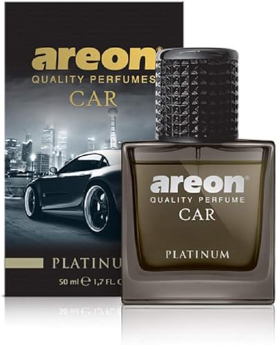 Miniatura 1 de Areon perfume para auto 17 onzas líquidas 50 ml Colonia refrescante de aire en botella de vidrio color platino