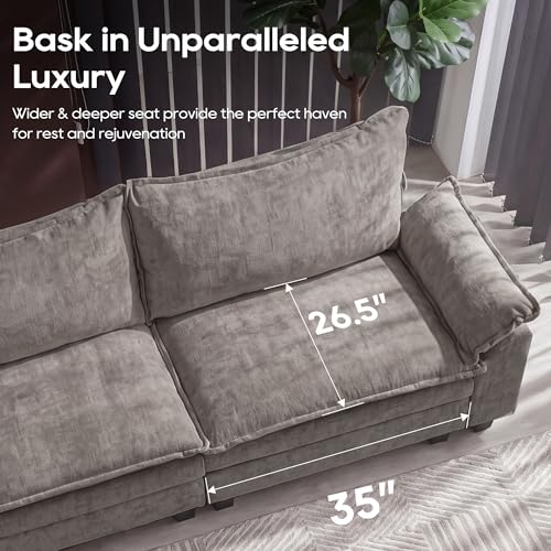 Image of URRED Oversized Modular Sectional Sofa,Gray:122 inch L Shaped
