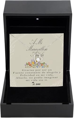 Solitaire Crystal Necklace Regalo para Abuela Un Día De La Madre, Cumpleaños, Regalo De San Valentín para Abuela De Nieta Y Nieto