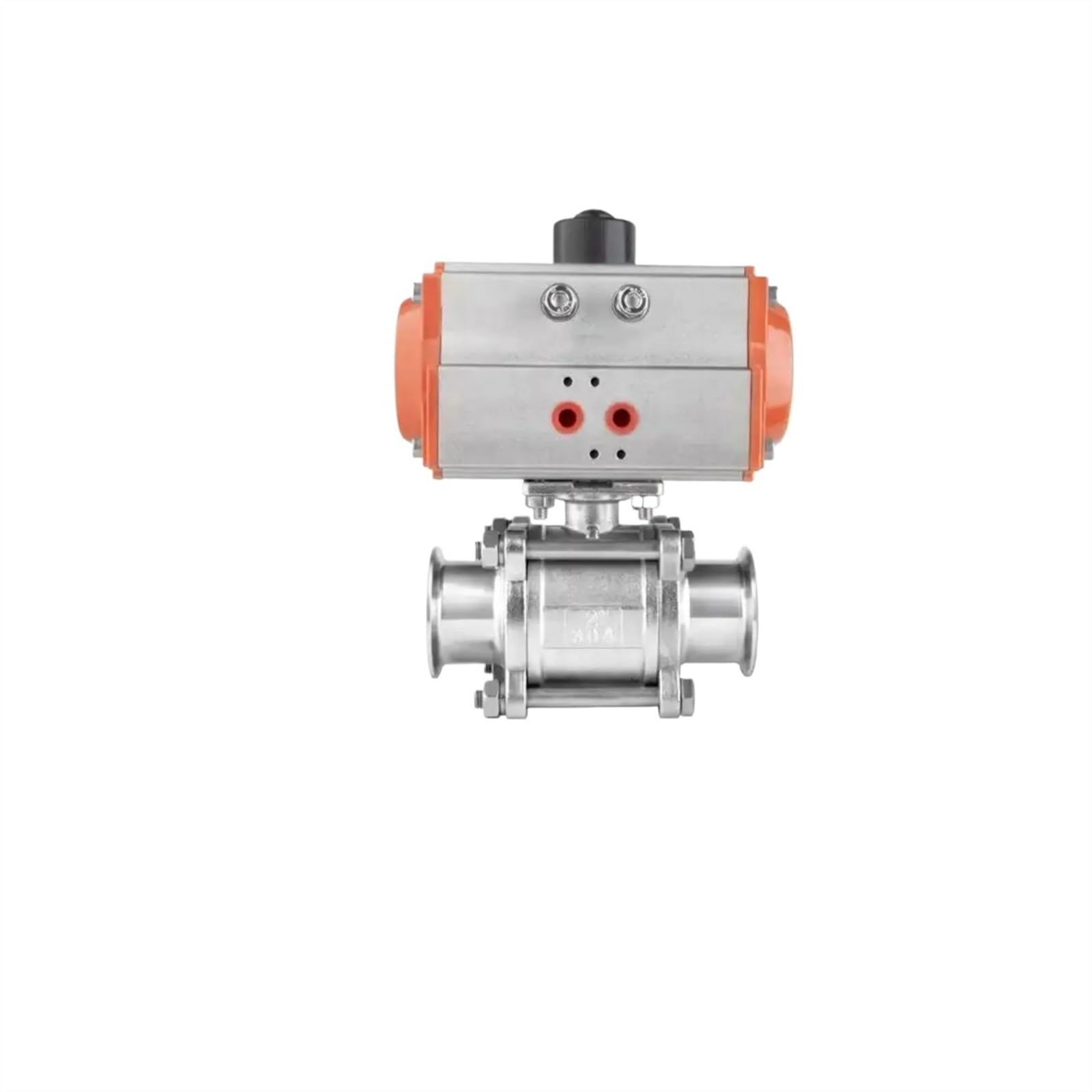 Uzkohhlgk Dn50 304 Stainless Steel Ball Valve Three Piece Tri Clamp Type With Double Acting Cylinder Pneumatic Ball Valve