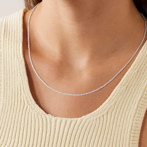 IEFWELL Solid 925 Sterling Silver Chain Necklace for Women - 1.5mm Sterling Silver Twisted Rope Chains, Hypoallergenic Soft Sturdy Necklace 16 18 20 22 24 26 Inches Jewelry Gifts for Women Men4
