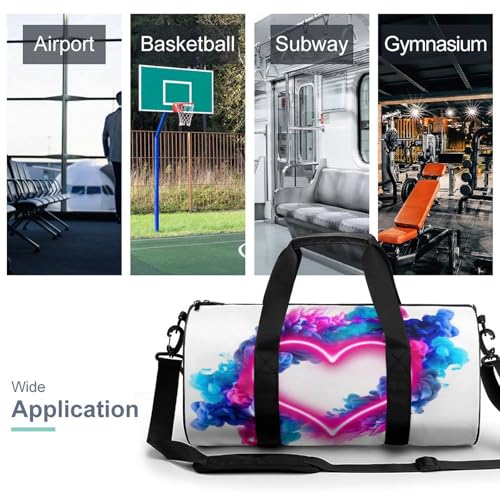 Duffel bag Coeur Néon sac de sport gym et voyage multi-usage