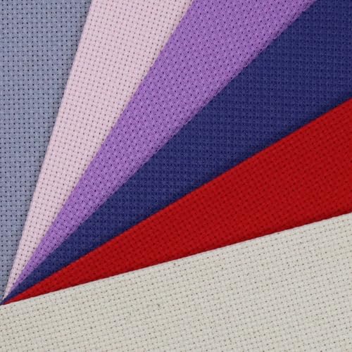 Image of KCS 6 pc of 12 inch x 18 inch (30cmx45cm) Counted Cotton Aida Cloth Cross Stitch Fabric (14CT-J)