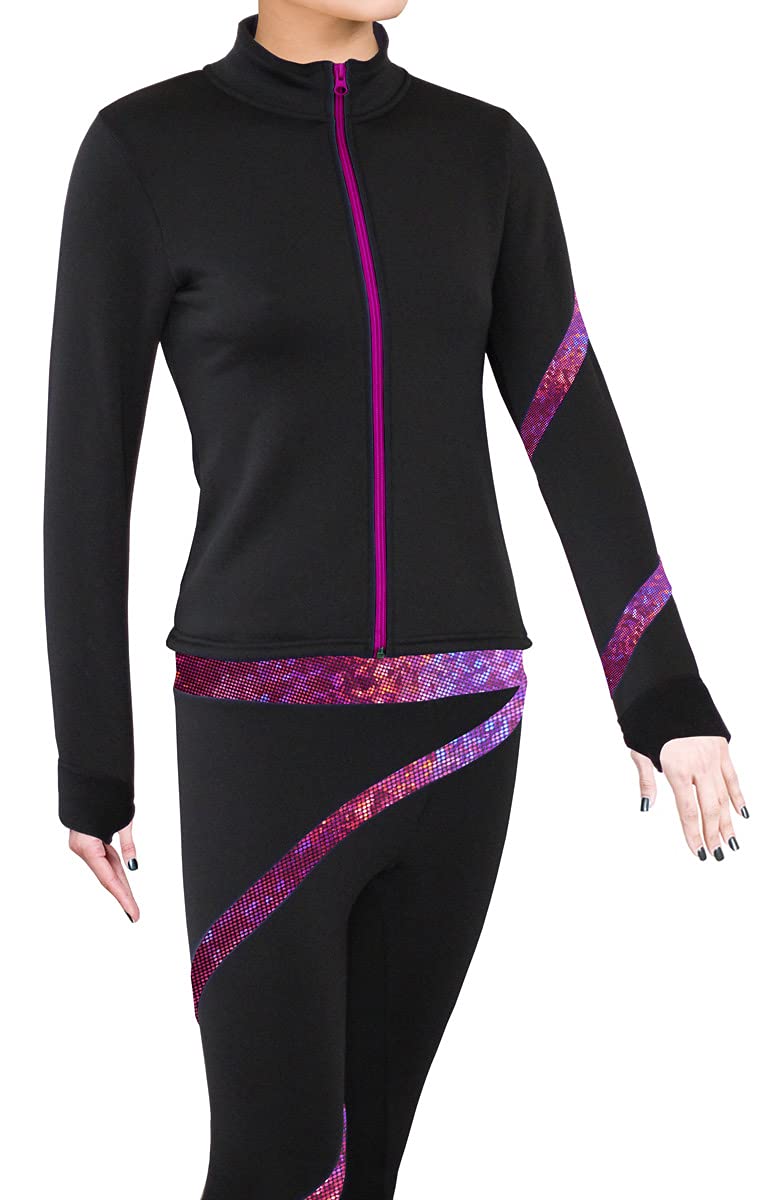 NY2 SPORTSWEAR Figure Skating Polartec Polar Fleece Spiral Jacket - Child Sizes