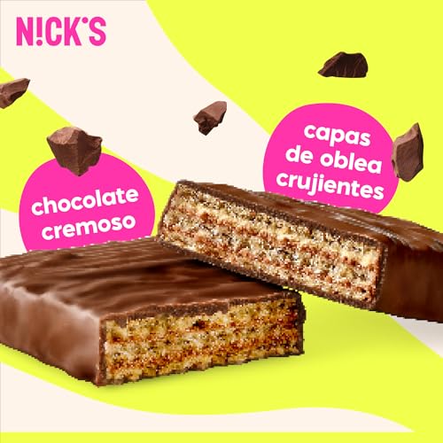 Miniatura 5 de Nicks Chocolate Wafer Barritas Oblea De Chocolate Barquillo De Choco Low Carb Galletas 165 Calorías Sin Azúcar Añadido Caramelo Dulce Chocolatinas Sin Gluten 9x35g