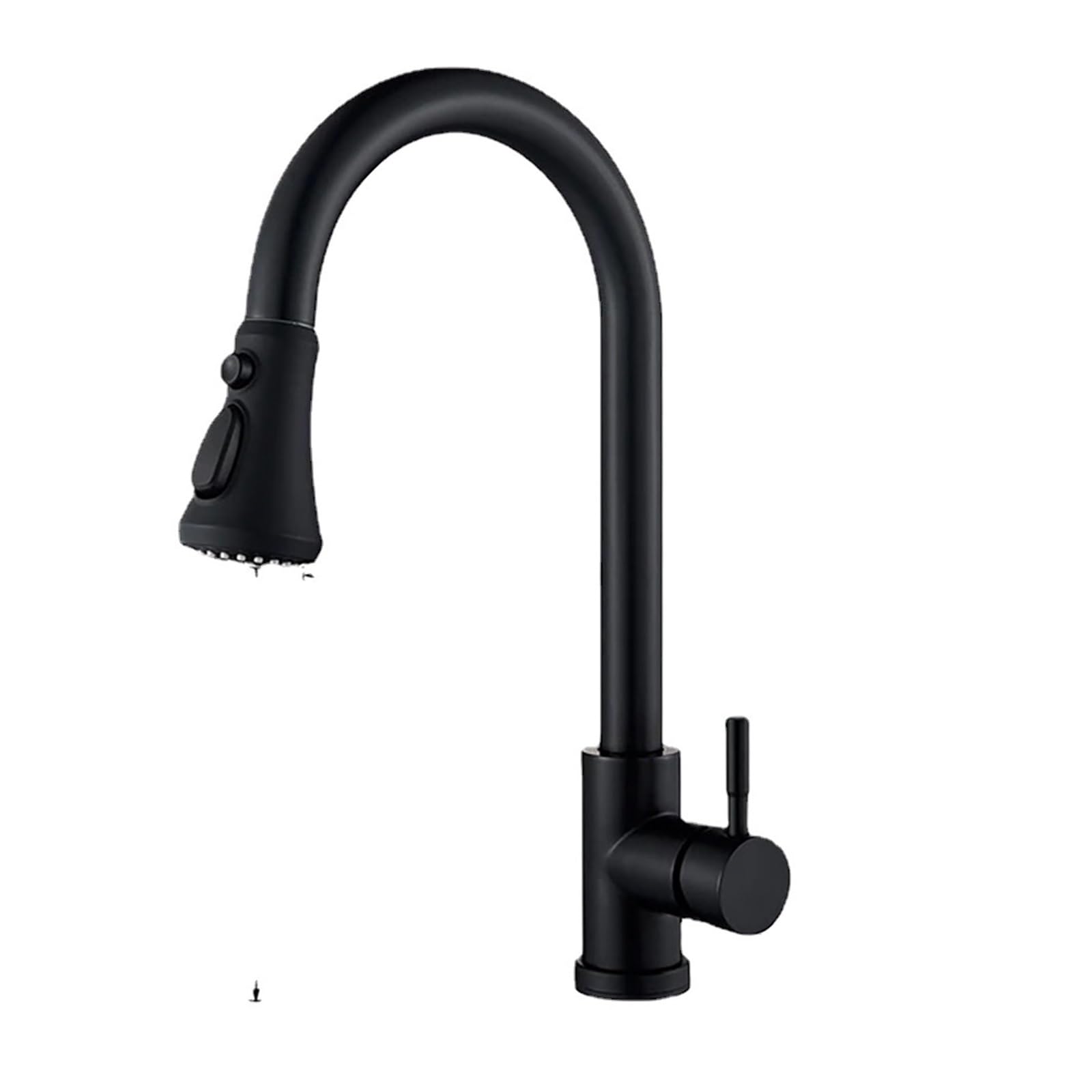Mitigeur extractible de cuisine noir en acier avec douchette 3 jets
