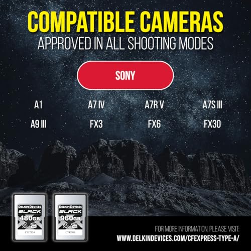 Delkin Devices Tarjeta de memoria CFexpress tipo A negra de 480 GB, hasta 1830 MB/s de lectura, velocidades de escritura de 1710 MB/s para video 8K, 6K y 4K, VPG200 - imagen 6