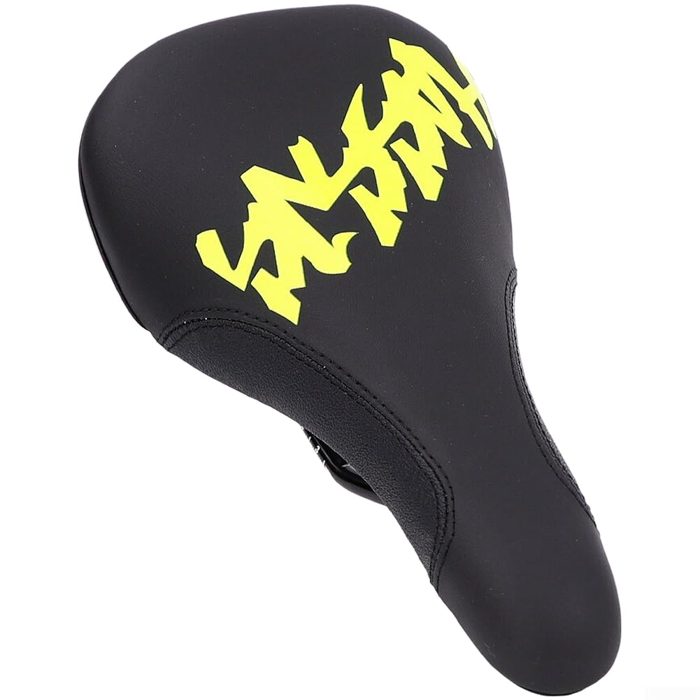 Posheliox Mountain Bike Saddle Ergonomic DH Seat Cushion Shock Absorbing Waterproof Anti Slip for Downhill Cycling Long Ride Comfort(Black And Yellow)