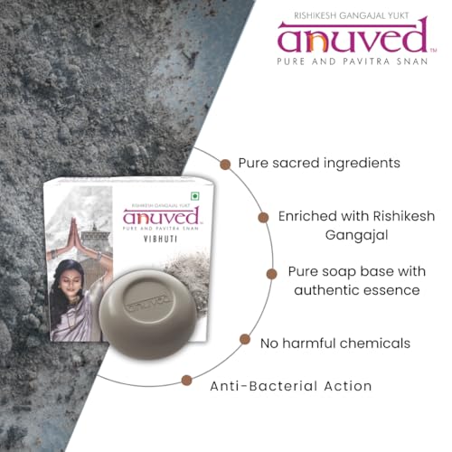 Image of Anuved Shiv Bhakti Combo Pack of 6 with 3 Free Soap Dishes| 125g each | Enriched with Rishikesh Gangajal amidst Mantra Chants