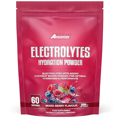 Electrolitos en polvo, 300 g, electrolitos aromatizados y endulzados naturalmente (300 g, baya)