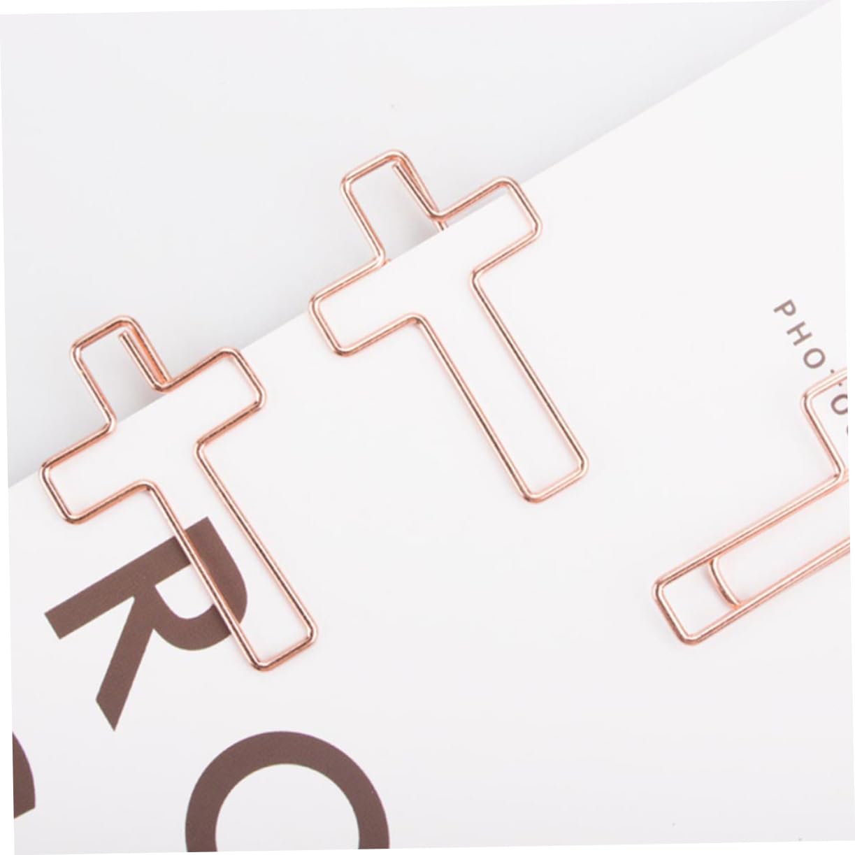 10 Pezzi Fermaglio a Croce Graziose Graffette Leganti Graffetta Clip Cancelleria Graffette Piccole Fermagli Piccoli Graffetta Per Fogli Carta Piccole Clip Metallo Rose Gold