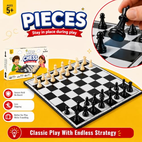 Image of Slovic Chess Board Set [14 Inches] | Chess Board Games for Adults Family & Kids | Foldable & Portable Chess Board Games