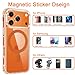 COJOC 3PCS for Magsafe Ring Sticker,Universal Magnetic Conversion Adapter Compatible with Wireless Charging Accessories for iPhone 17/Air/16/15/14 Series, Galaxy Series and Phone Case,Orange