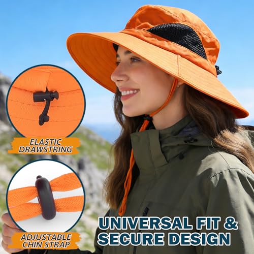 Image of Wide Brim Sun Bucket Hat, Waterproof Boonie Hat for Men & Women | UPF 50+ UV Protection, Adjustable Fit, Chin Strap & Sweatband, Foldable Durable for Fishing Hiking Garden Beach