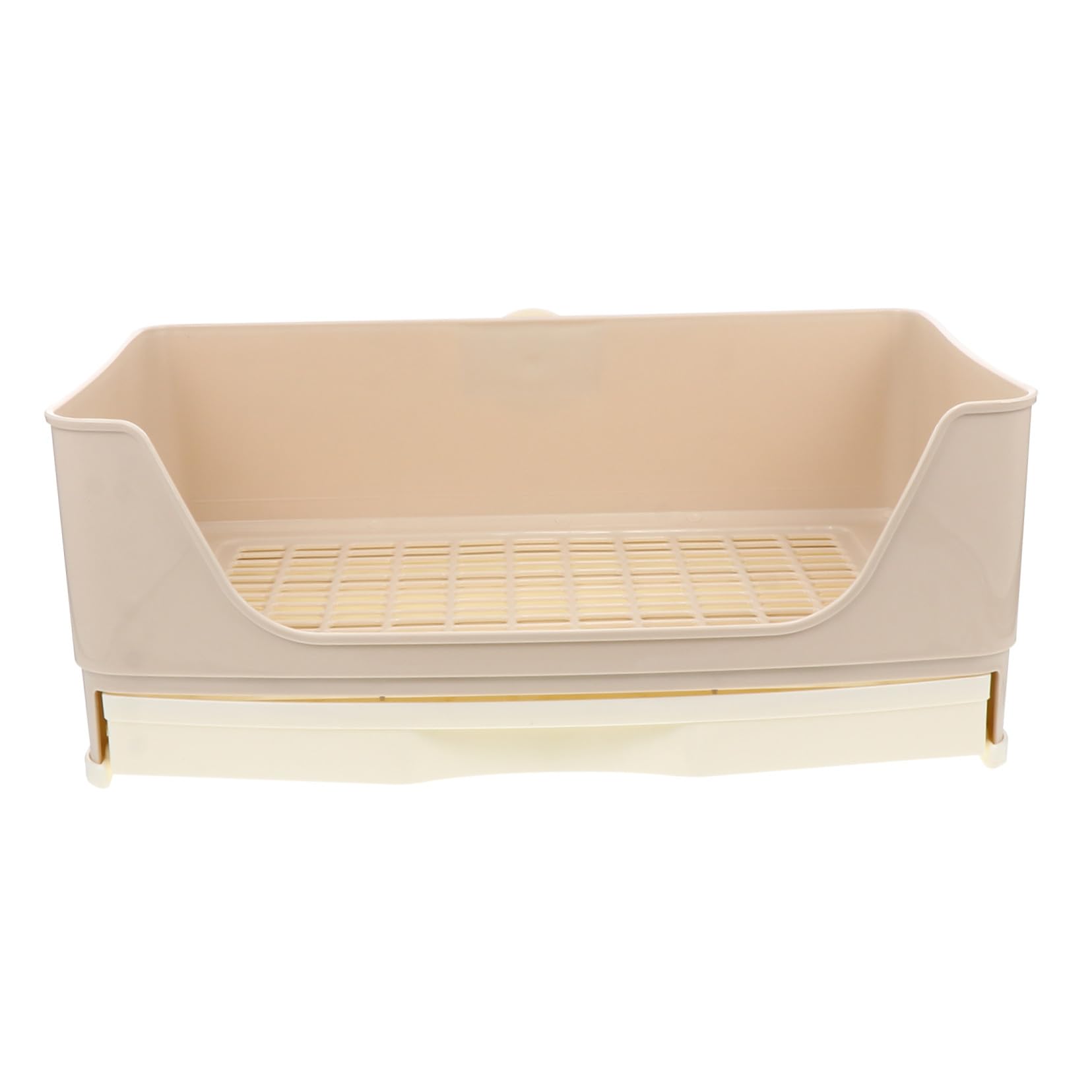 Abaodam Beige Plastic Rabbit Toilet Tray for Adult Rabbits and Guinea Pigs, Easy to Clean Small Pet Potty with Fixed-point Toileting, for Indoor Corner Use