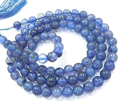 Cuentas de iolita natural en hilo de 13" para diseñar joyas boho chic 3