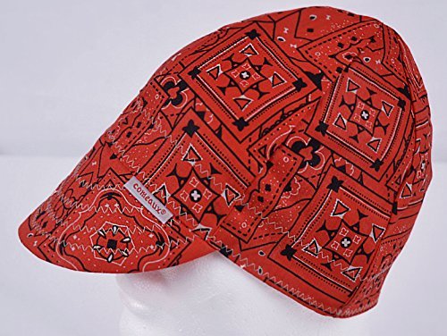 Comeaux Caps Reversible Welding Cap Red Bandana Size 7 5/8