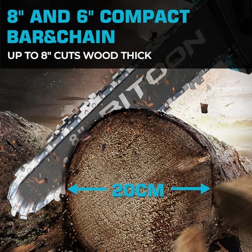 Mini tronçonneuse à piles auto-huileur pour couper le bois sans effort - 6
