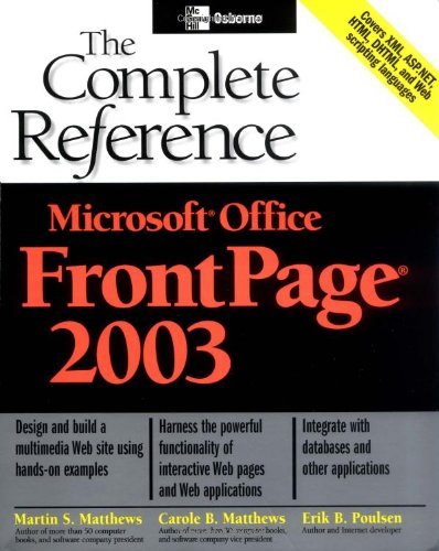 Télécharger Microsoft Office FrontPage 2003: The Complete Reference (Osborne Complete Reference Series) by Marti Gratuit