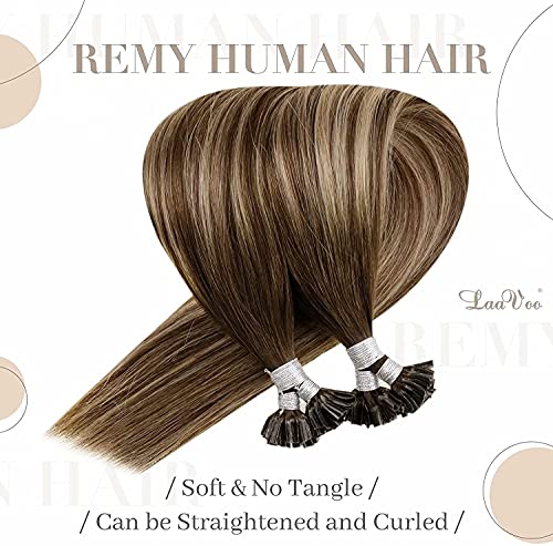 LaaVoo Brown Hair Extensions U Tip Real Human Hair - Image 2
