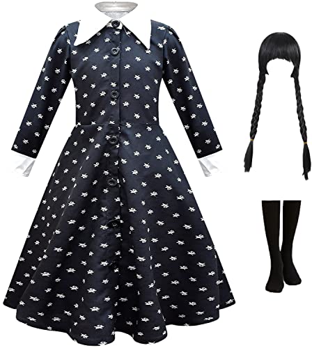 LCXYYY Wednesday Kostüm Mädchen Cosplay Addams Familie Wednesday Gotik...