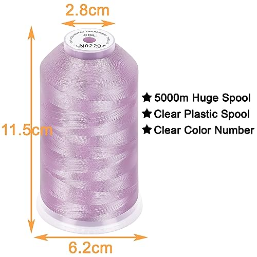 Image of New brothread - Single Huge Spool 5000M Each Polyester Embroidery Machine Thread 40WT for Commercial and Domestic Machines - Amethyst
