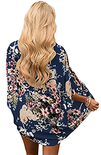 Womens Cover Ups Chiffon Floral Print Kimono Loose Shawl Cardigan Boho Summer Casual Blouse Top Sexy Beach Swimwear3