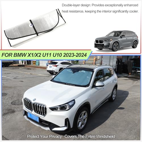 Windshield Sunshade for BMW X1 X2 U11 U10 2023-2025 Front Window Sun Shade Foldable Reflective Sun Visor Custom Sunscreen UV Blocker Privacy Protector HeatShield Keep Your Car Cooler by Qiosreui - Image 4