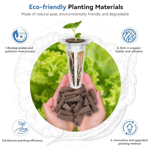 67pcs Hydroponic Pods Kit for Inbloom, AeroGarden, iDOO, Grow Anything Kit for Indoor Garden Growing System Seed Pods Kit Includes 30 Grow Sponges, 12 Baskets, 12 Domes, 12 Stickers, A&B Plant Food - Image 4