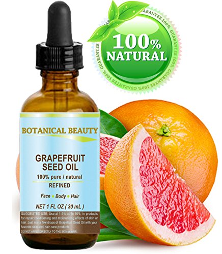 GRAPEFRUIT SEED OIL. 100% Pure / Natural / Undiluted /Refined COLD PRESSED CARRIER OIL (NOT ESSENTIAL OIL) 1 Fl.oz.- 30 ml. For Skin, Hair and Lip Care. "One of the richest natural sources of vitamin A ,C & E and natural fruit enzymes." by Botanical