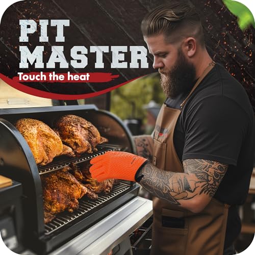Image of KITCHEN PERFECTION S Silicone Smoker Oven Gloves -Extreme Heat Resistant BBQ Gloves -Handle Hot Food Right on Your Grill Fryer Pit|Waterproof Oven Mitts |Superior Value Set+3 Bonuses