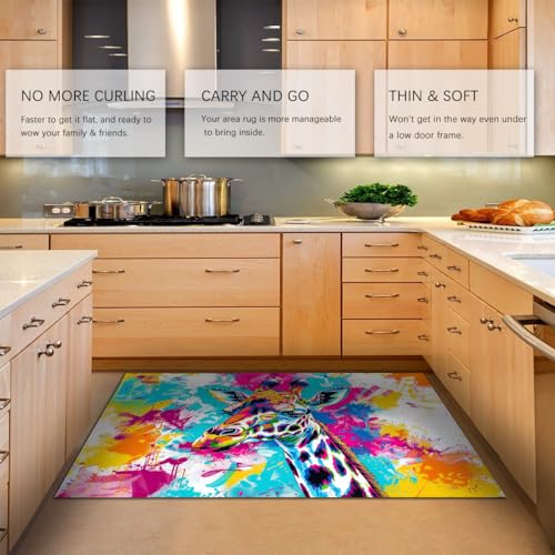 Tapis de sol moderne en splash art imprimé de haute précision