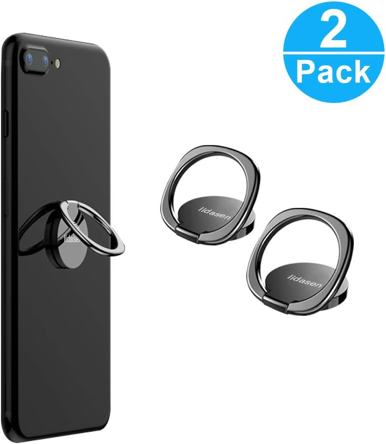 Lidasen 2 Pack Cell Phone Ring Holder, Universal 360°Rotation Smartphone Finger Ring Grip Stand, Metal Stand Ring for iPhone X/8/7/6/6s Plus, Galaxy S10/S10+/S9/S9+,S8/S8+ S7 and more