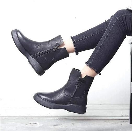 Womens short flat black boots Clearance