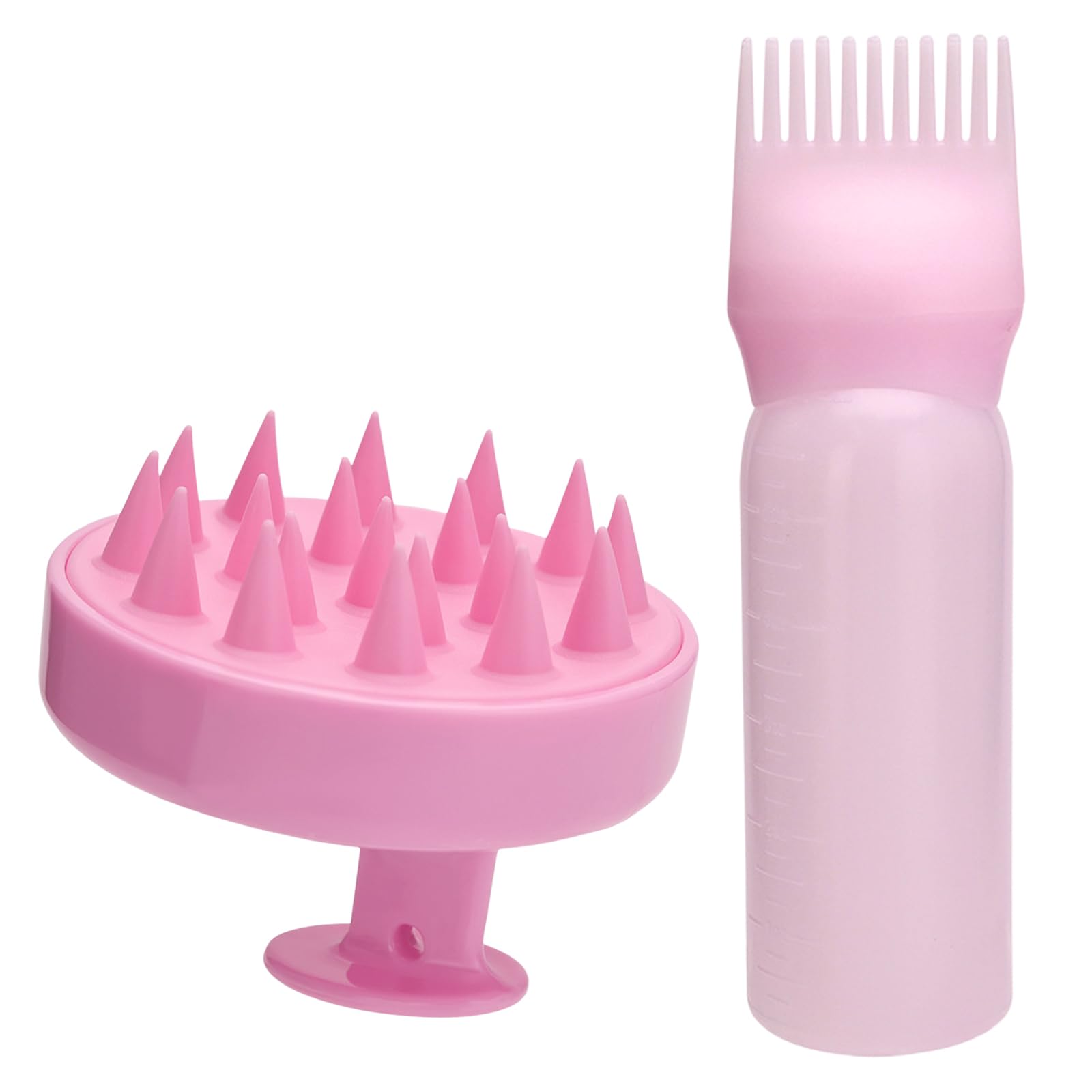 Hair Oil Applicator, 2 Pack, Hair Oil Applicator Bottle, Reliable Styling Tool, Dosing Bottle with Massage Brush for Scalp