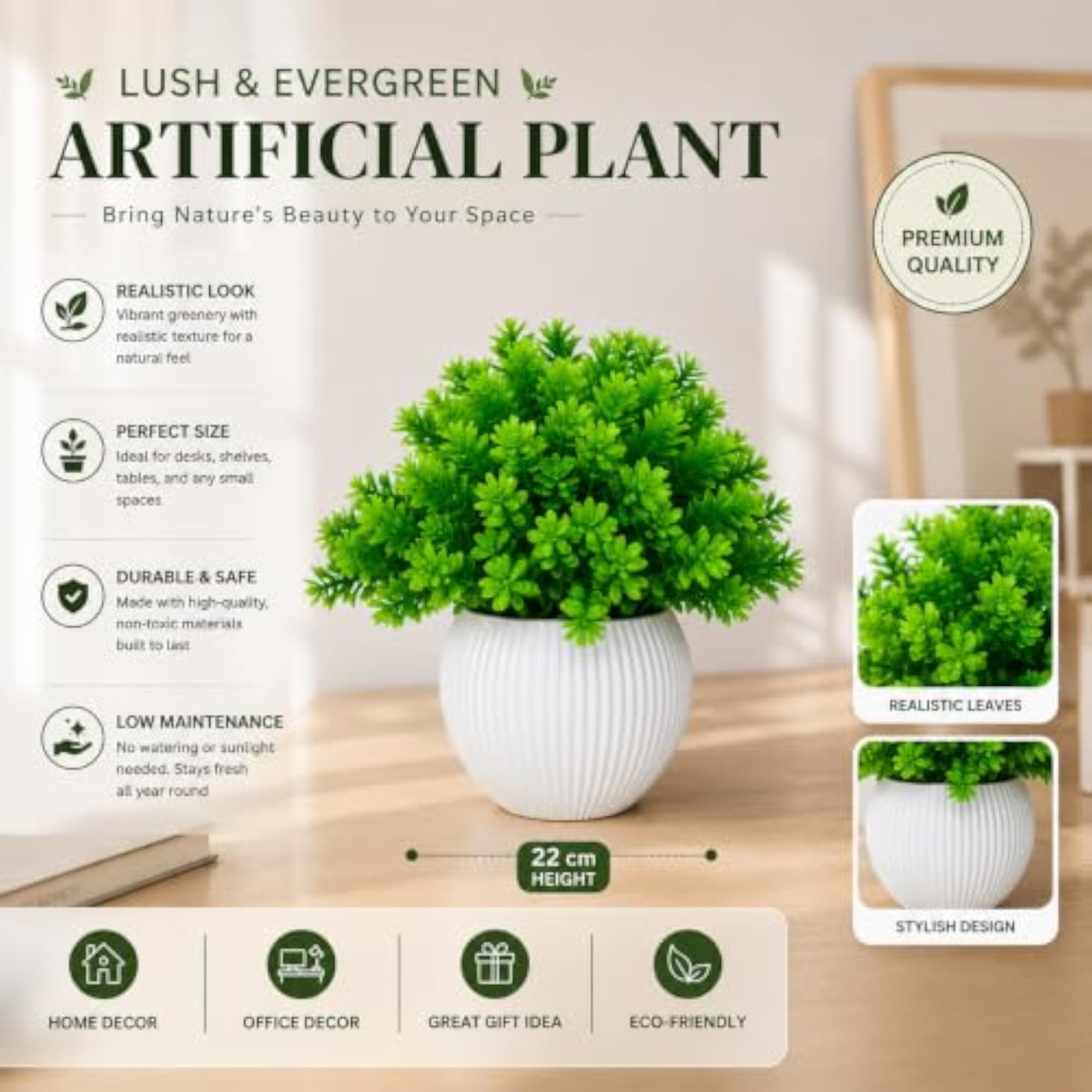 Pack of 2 Artificial Boxwood Plants with Pot