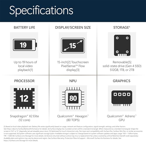Microsoft Surface Laptop (2026), 15-inch Premium Performance Laptop, Snapdragon X2 Elite Processor, Touchscreen Display, 16GB RAM, 1TB SSD Storage, Windows 11 Copilot+ PC Built for AI, Platinum - image 9
