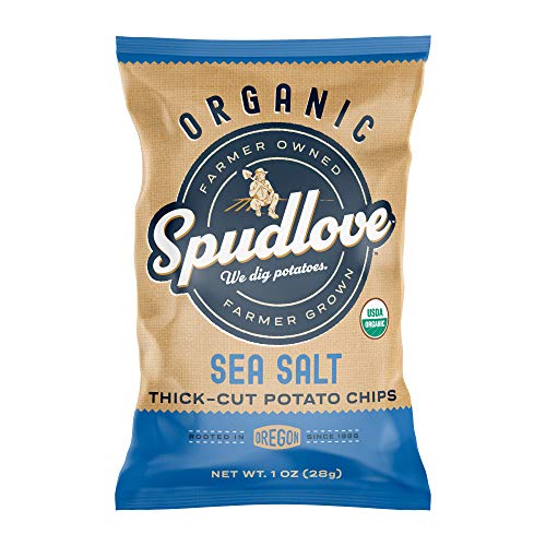 SpudLove Organic Thick-Cut Potato Chips, Sea Salt, 24 Count