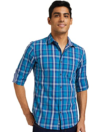 Image of Amazon Brand - Symbol Men's Cotton Checkered Regular Fit Casual Shirt