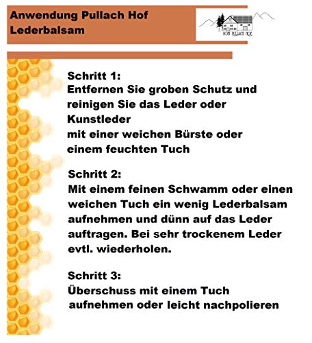 vom Pullach Hof Lederbalsam Universal 250ml mit echtem Bienenwachs zur Pflege und Reinigung von Schuhe Lederbekleidung Möbel Handtaschen Motorradbekleidung Zaumzeug Sättel Bienen Wachs Leder