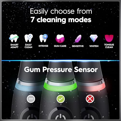 Oral-B Rechargeable Electric Toothbrush, iO9 Limited Ultimate Clean, 7 Cleaning Modes, Interactive Display, iSense Charger, Charging Travel Case, Visible Pressure Sensor, 3 Brush Heads, Black - image 9